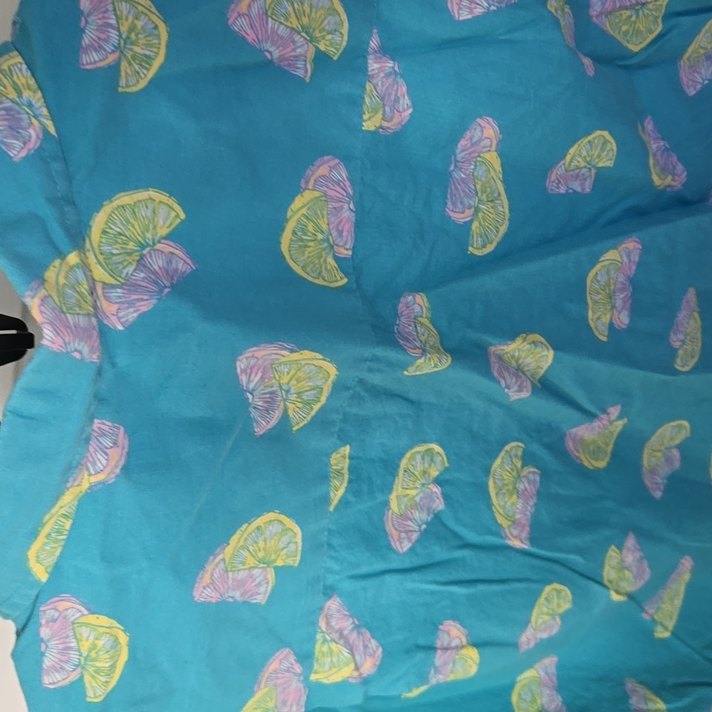 Crown & Ivy Blue Shirt with Lime Print - Picture 9 of 10